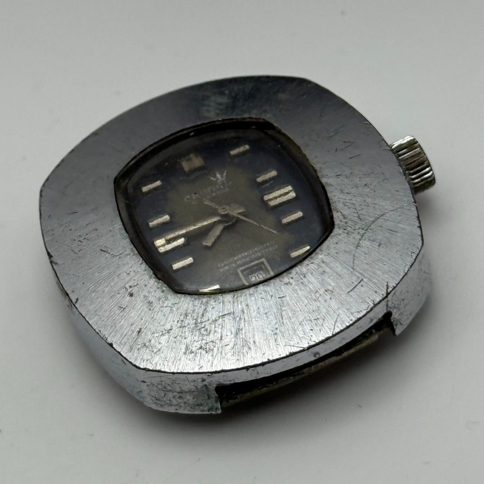 36mm Men’s Vintage Cronel Shock Protected Date Dial Swiss Watch PARTS REPAIR