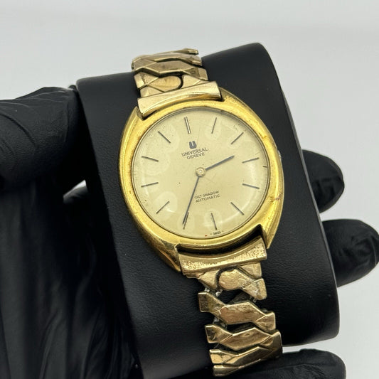 34mm Men’s Universal Geneve Gilt Shadow Automatic 2-66 Bumper Watch TO RESTORE