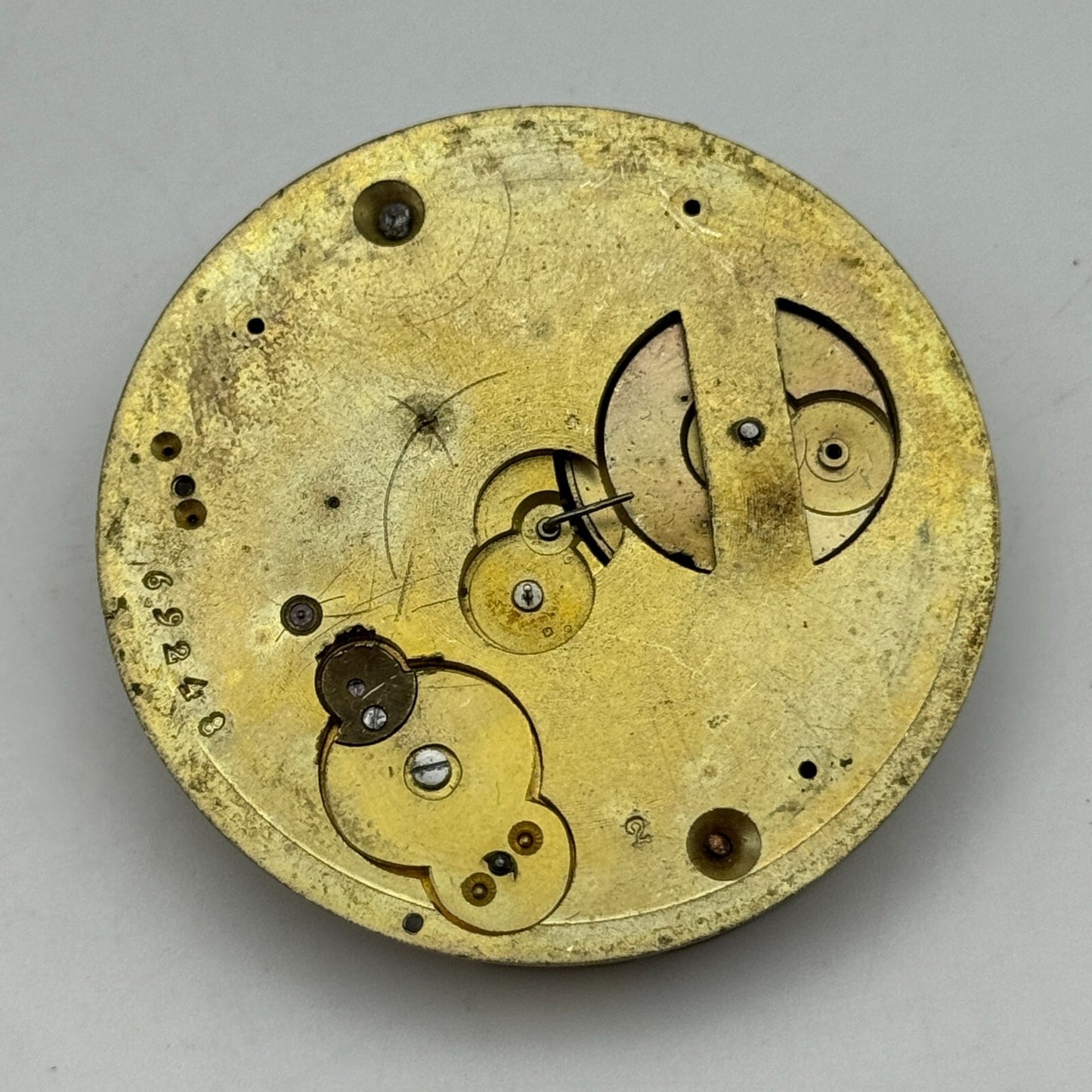 47.6mm Antique Muret Geneve Key Wound Pocket Watch Movement PARTS REPAIR SPARES