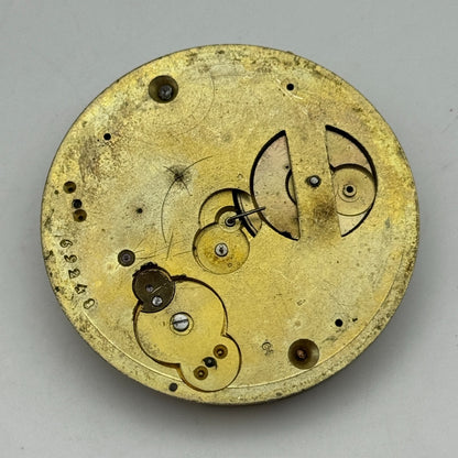 47.6mm Antique Muret Geneve Key Wound Pocket Watch Movement PARTS REPAIR SPARES