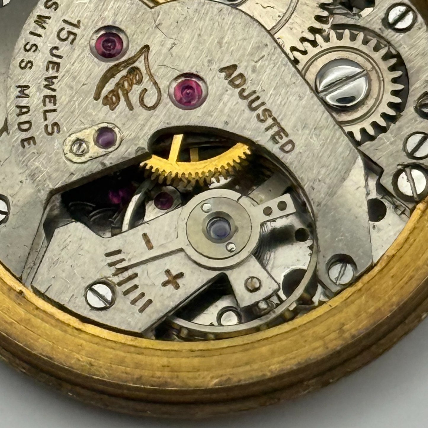 Loda Watch Movement Manual Wind Vintage Swiss 15 Jewels Parts Repair Spares 29mm