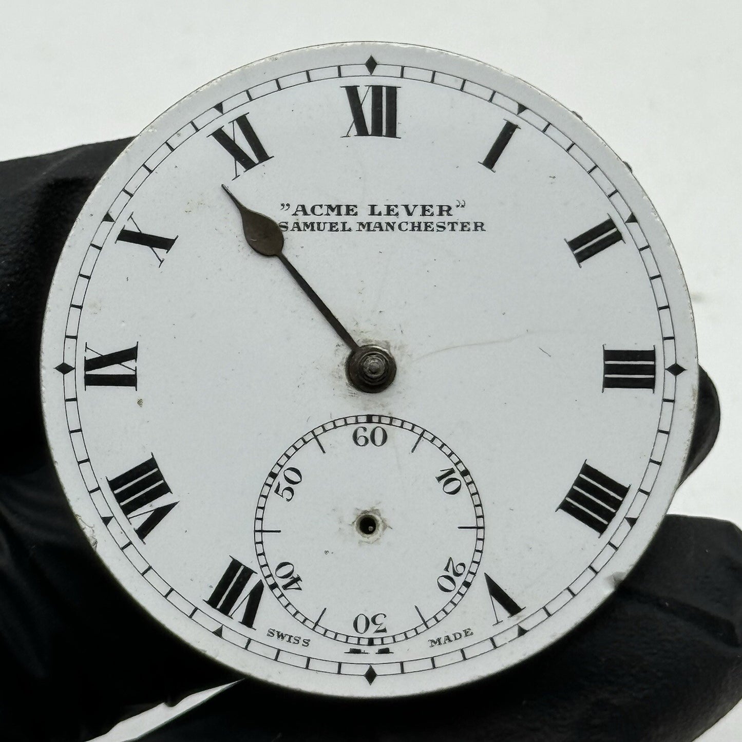43.2mm H Samuel Patent Balance Pocket Watch Movement FOR PARTS Restoration