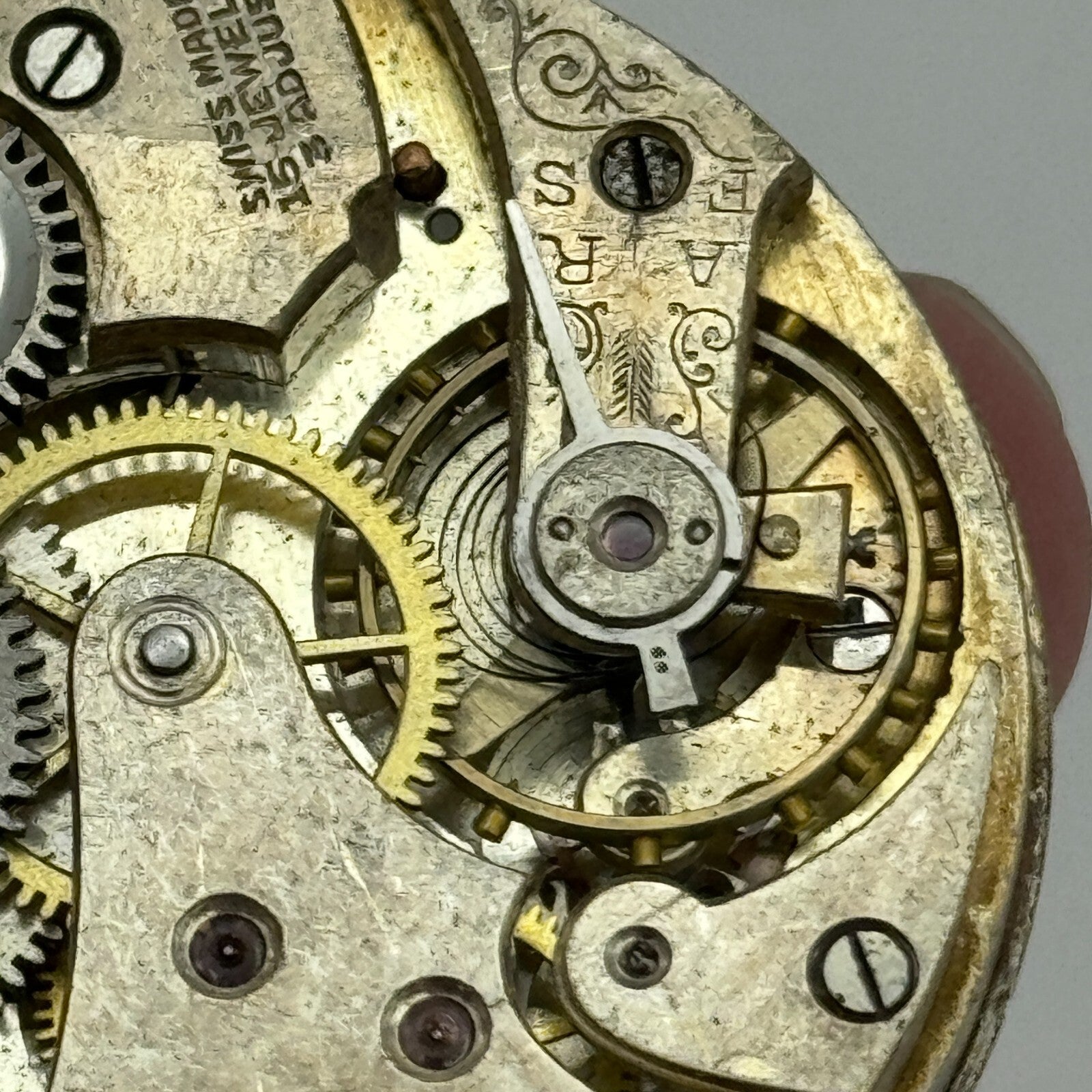 43.1mm Vintage 15 Jewels Swiss 3 Adjus Sub Seconds Pocket Watch Movement PARTS