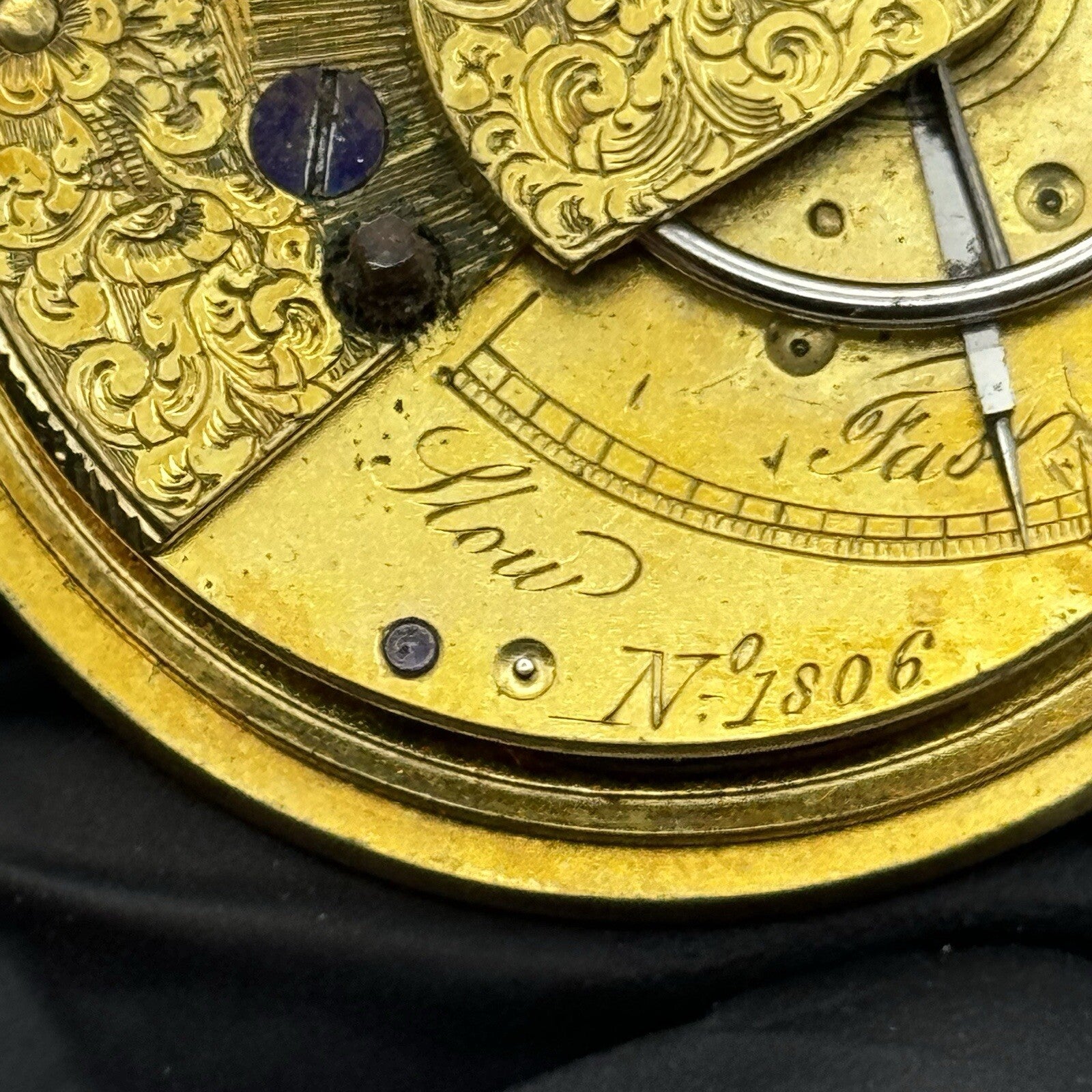 44.9mm Unidentified Quality Antique Fusee Pocket Watch Movement FOR PARTS