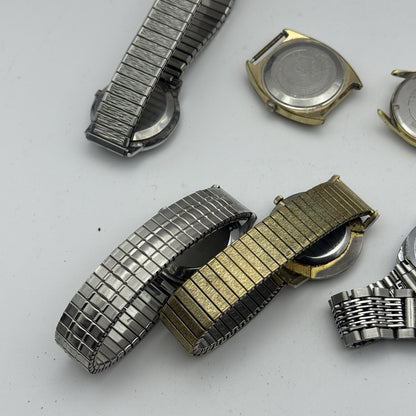 Bundle Of 6 Vintage Men’s Watches Mechanical Wind Up Job Lot Parts Repair Spares