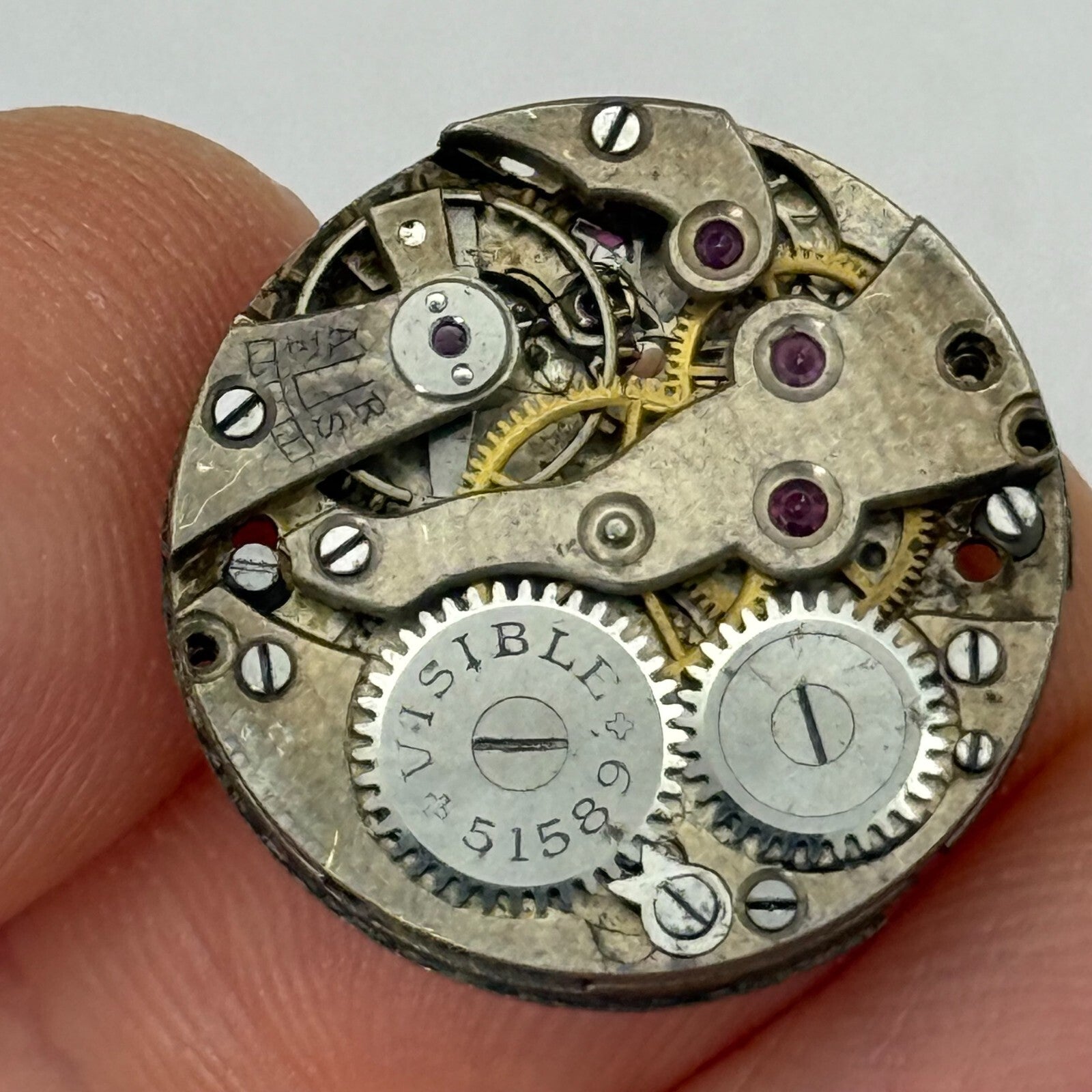 19.7mm Vintage Visible 51589 Manual Wind Watch Movement PARTS REPAIR