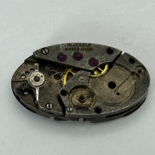 14.8mm Vintage BTE 15 Jewels Oval Swiss Manual Wind Watch Movement PARTS REPAIR
