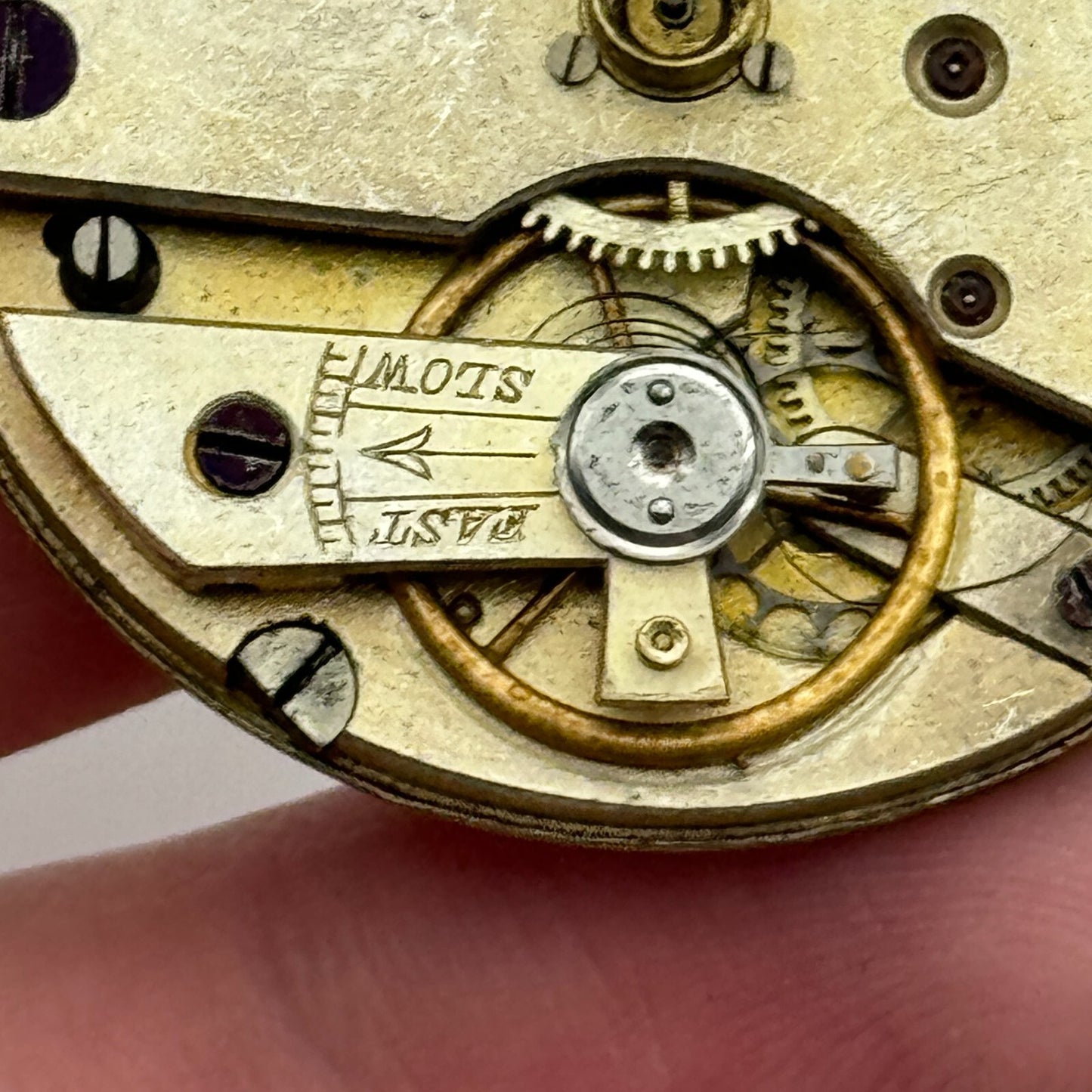 36.5mm Antique Key Wound Beautiful Gold Plated Dial Pocket Watch Movement PARTS