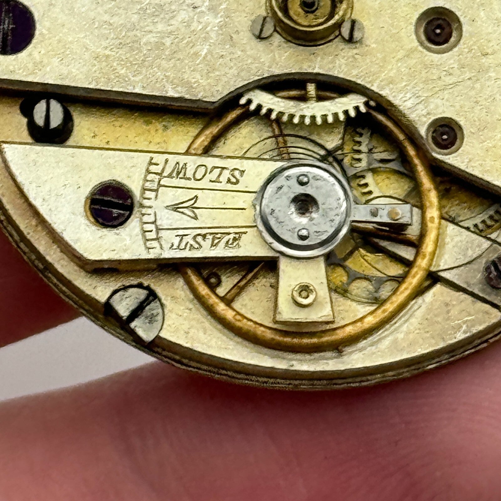 36.5mm Antique Key Wound Beautiful Gold Plated Dial Pocket Watch Movement PARTS