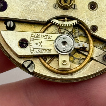 36.5mm Antique Key Wound Beautiful Gold Plated Dial Pocket Watch Movement PARTS