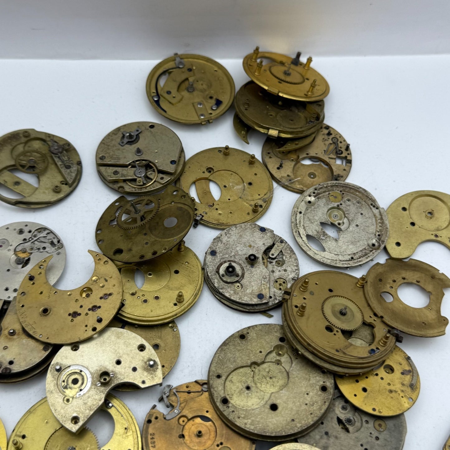 Large Bundle Of Antique Partial Pocket Watch Movements Joblot PARTS REPAIR SPARE