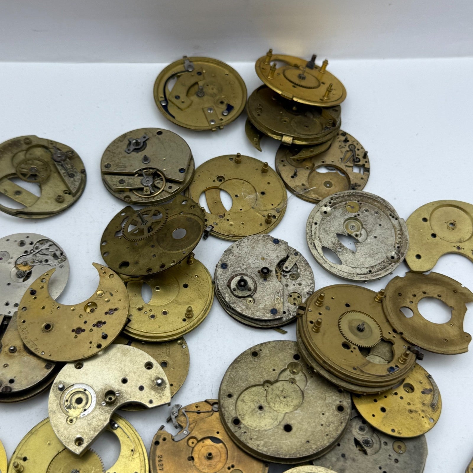 Large Bundle Of Antique Partial Pocket Watch Movements Joblot PARTS REPAIR SPARE