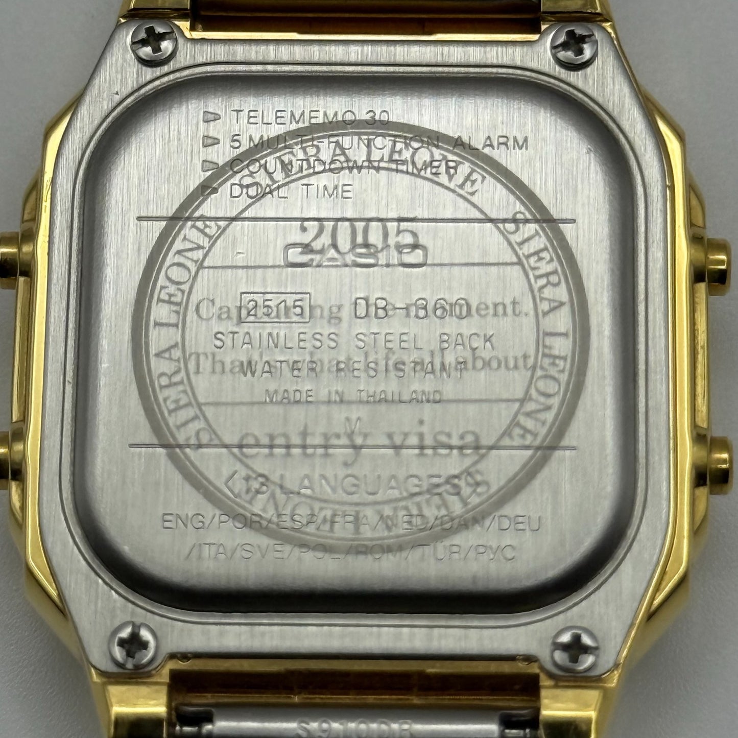 Casio Men’s Illuminator Quartz Watch Data Bank Dual Time Gold Tone Working 35mm