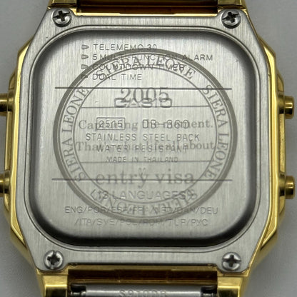 Casio Men’s Illuminator Quartz Watch Data Bank Dual Time Gold Tone Working 35mm