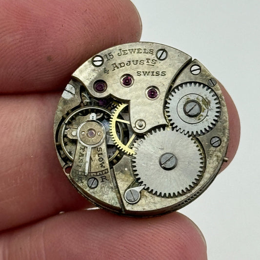 23.2mm Possibly Movado 15 Jewels 4 Adjustments Manual Wind Watch Movement PARTS