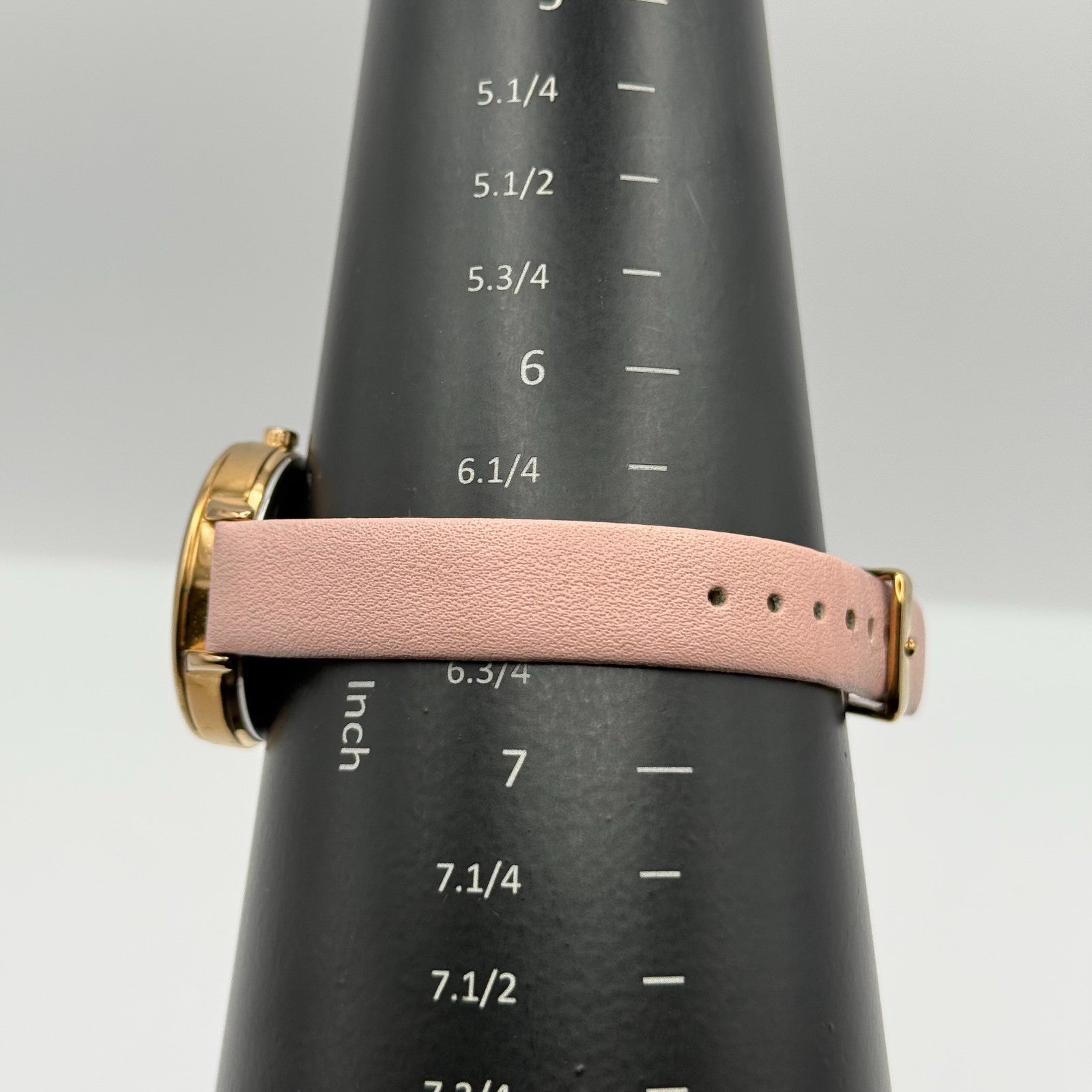 Lorus Ladies Quartz Watch Gold Tone Case Pink Leather Strap Japan Working 30mm