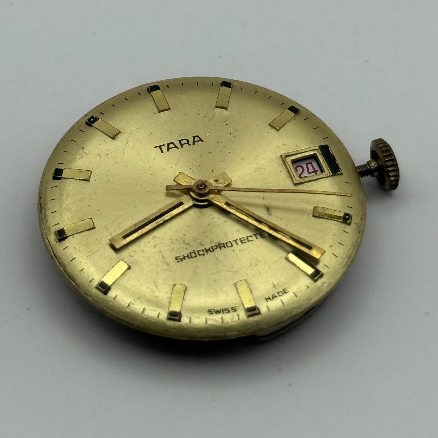 EB 8800 Watch Movement Tara Date Manual Wind Vintage Swiss Parts Repair 26.9mm