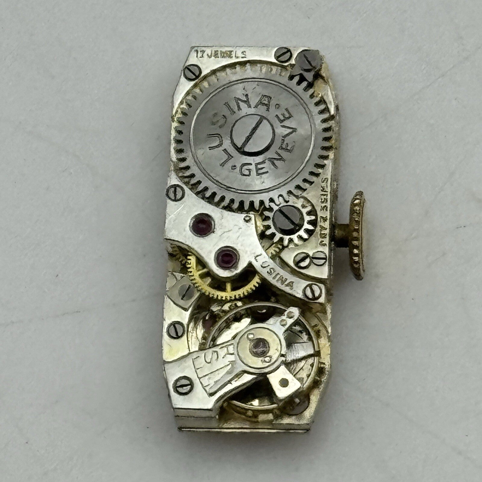 8.9mm Lusina Geneve Small Tank Watch Movement Restoration Parts Repair Bal Ok