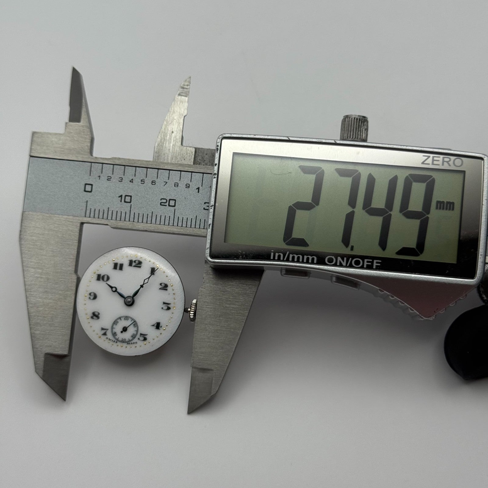 Quality Enamel Dial Watch Movement Manual Wind Vintage Swiss Parts Repair 23.1mm