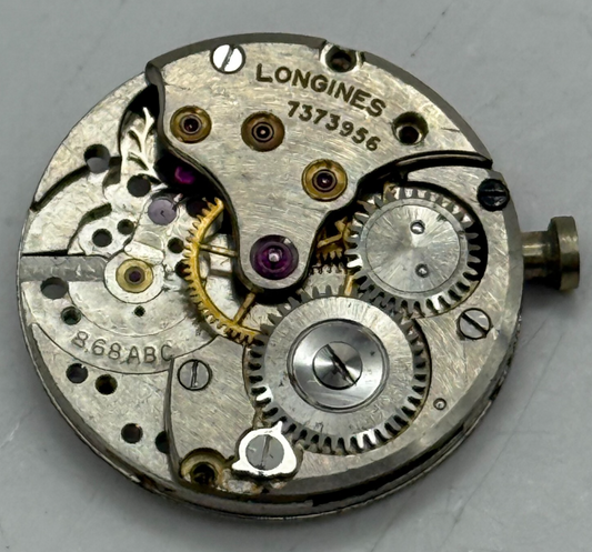 19.4mm Vintage Longines 8.68ABC Manual Wind Watch Movement PARTS REPAIR