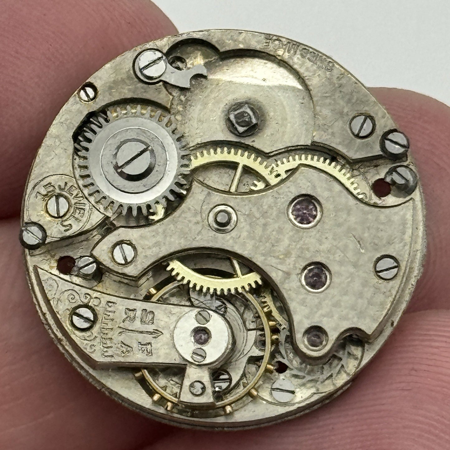 25.7mm Early ROLEX Rebberg Depose 15 Jewels Antique Watch Movement PARTS SPARES