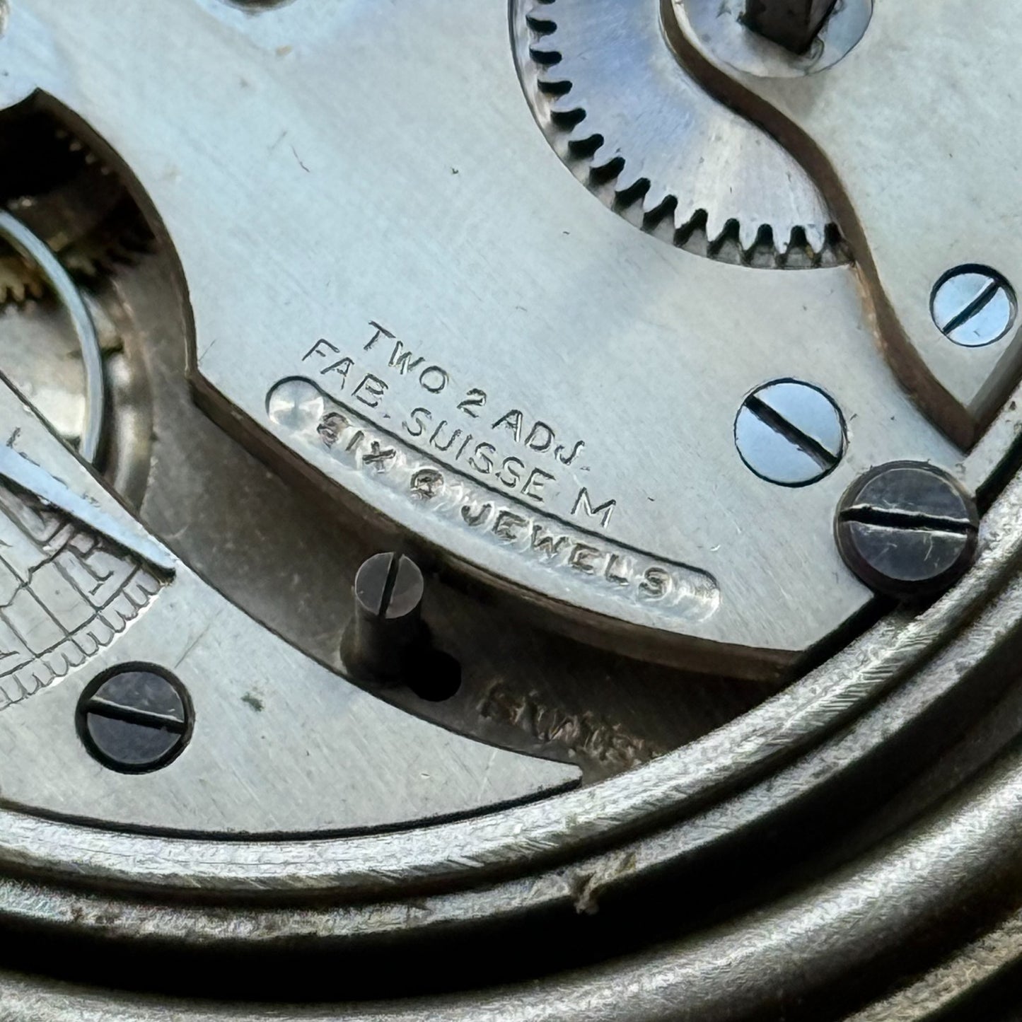 Vintage 8-Day Clock Square Unusual Metal Dore Fab Suisse 6 Jewels To Repair