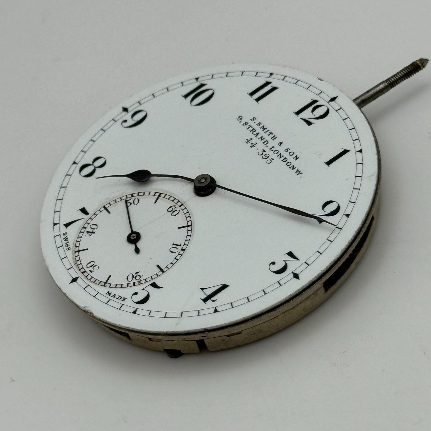 43mm S Smith & Son 9 Strand London Vintage Open Face Pocket Watch Movement PARTS