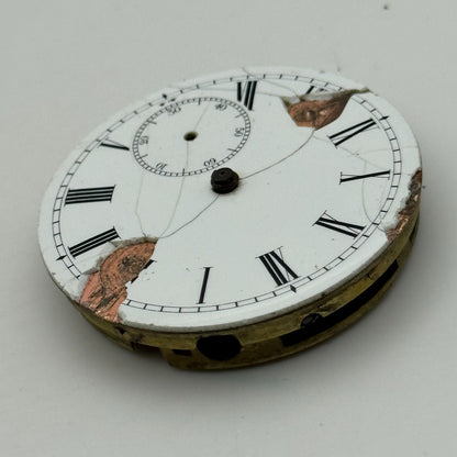 43.4mm Vintage Unidentified 1013385 Hunter Swiss Pocket Watch Movement PARTS