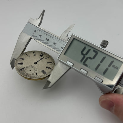 42.1mm Vintage Open Face Swiss Pocket Watch Movement PARTS REPAIR SPARES