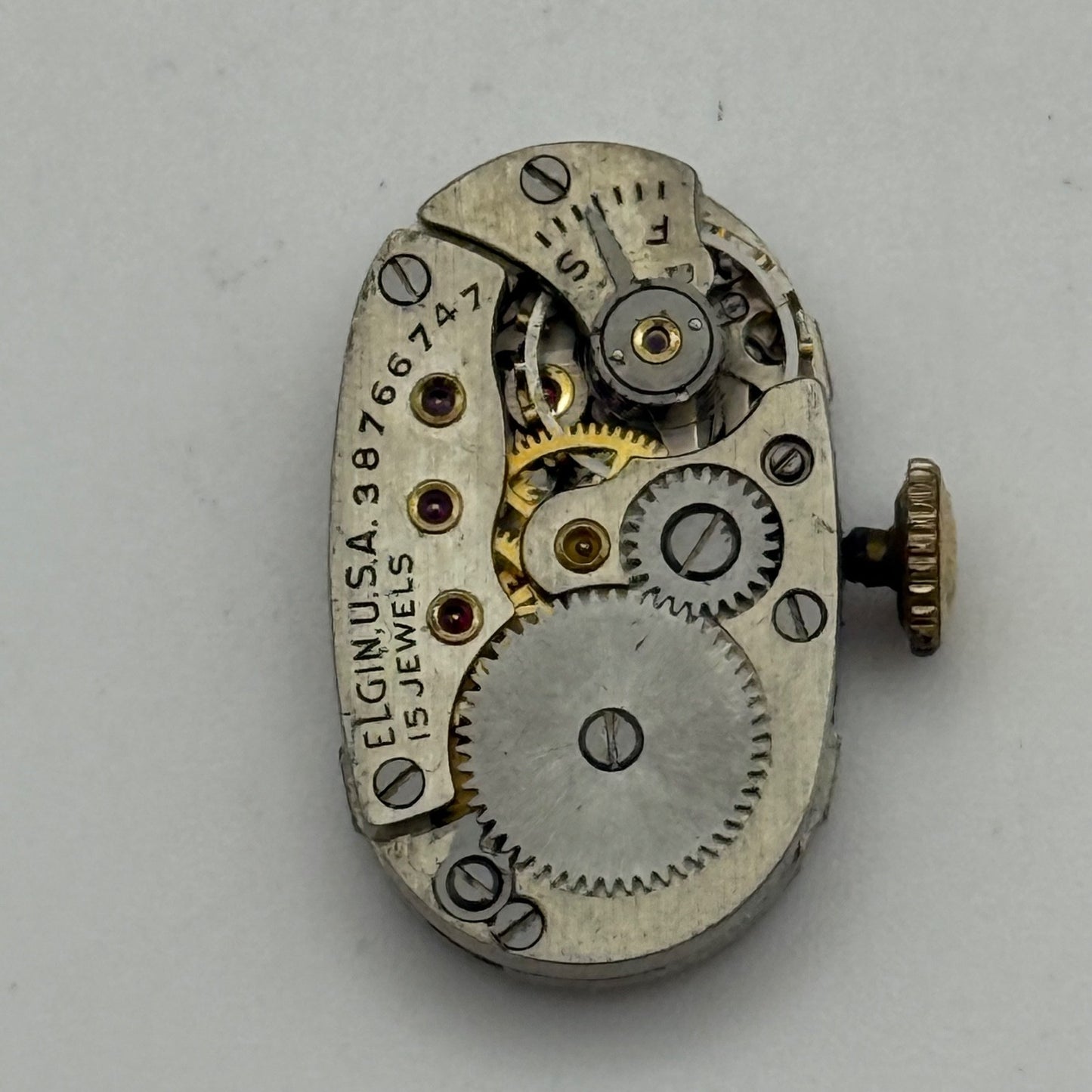 Elgin Grade 541 Model 2 Watch Movement 1940 Vintage 21/0s American Parts Repair