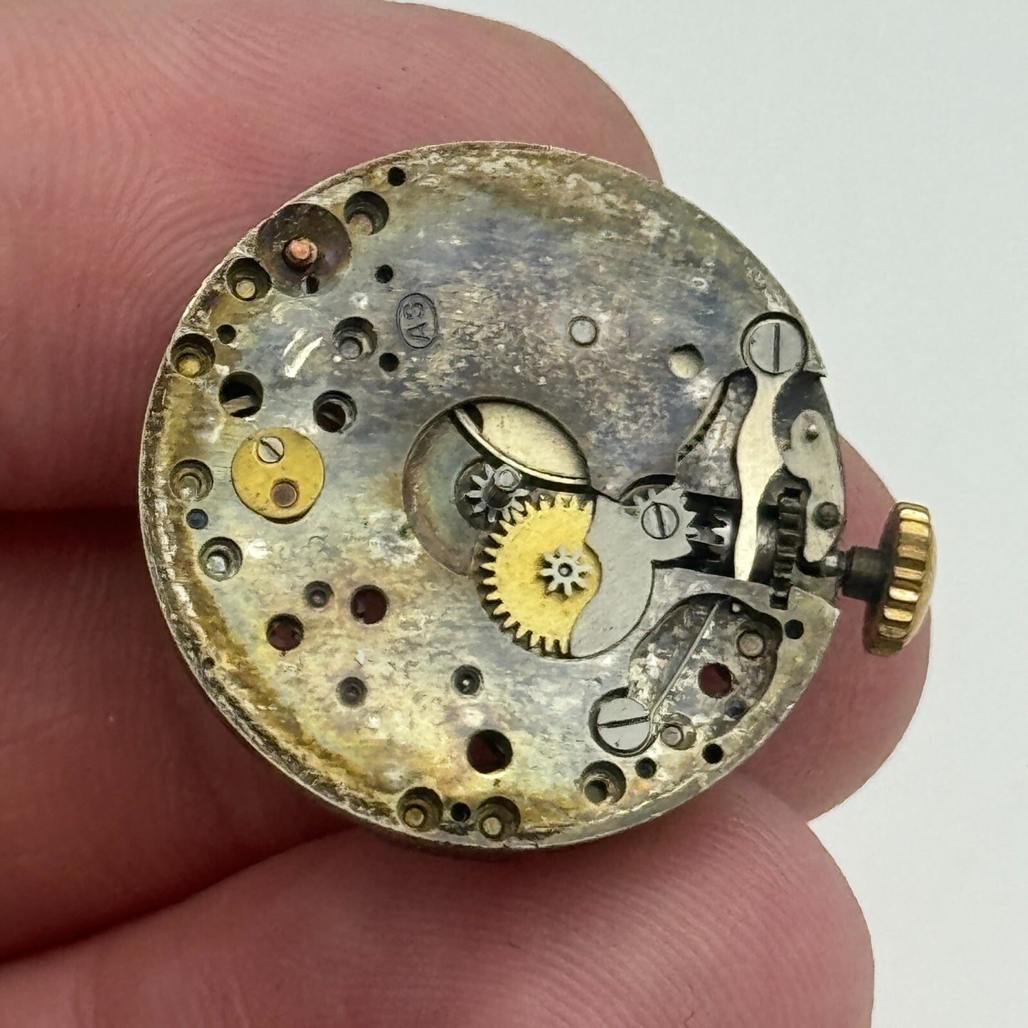 23.7mm AS A Schild 15 Jewels Trench Watch Movement Manual Wind Swiss PARTS SPARE