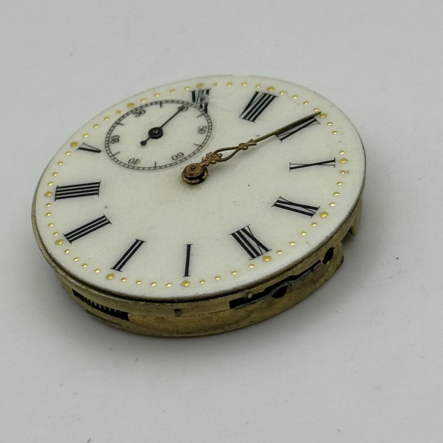43.1mm Antique Open Face Cyrus GT Pocket Watch Movement PARTS REPAIR