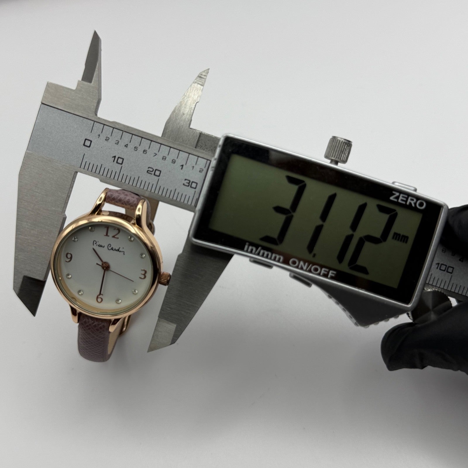 Ladies Pierre Cardin Watch Working New Battery Pink Strap Quartz 28mm