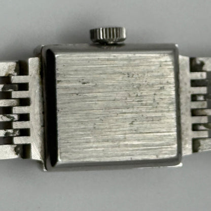 15mm Vintage Rotary 17 Jewels Silver Tone Panel Manual Wind Watch PARTS / REPAIR