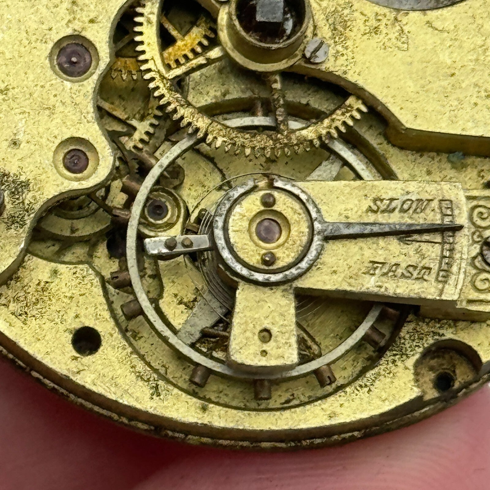 43mm Antique W E Watts The Greenwich Lever Key Wound Pocket Watch Movement PARTS