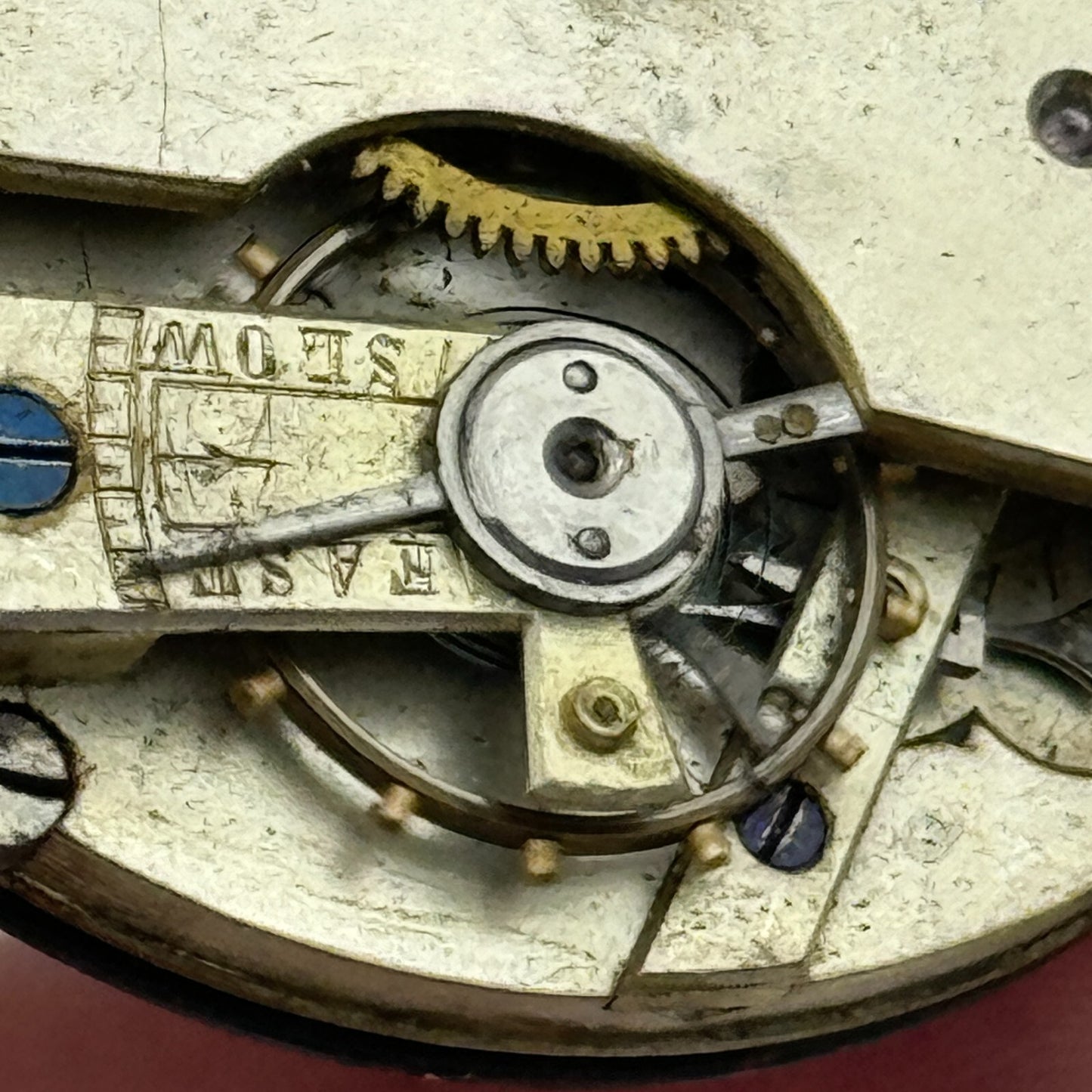 45.3mm Antique Key Wound Balance Intact Pocket Watch Movement PARTS REPAIR SPARE