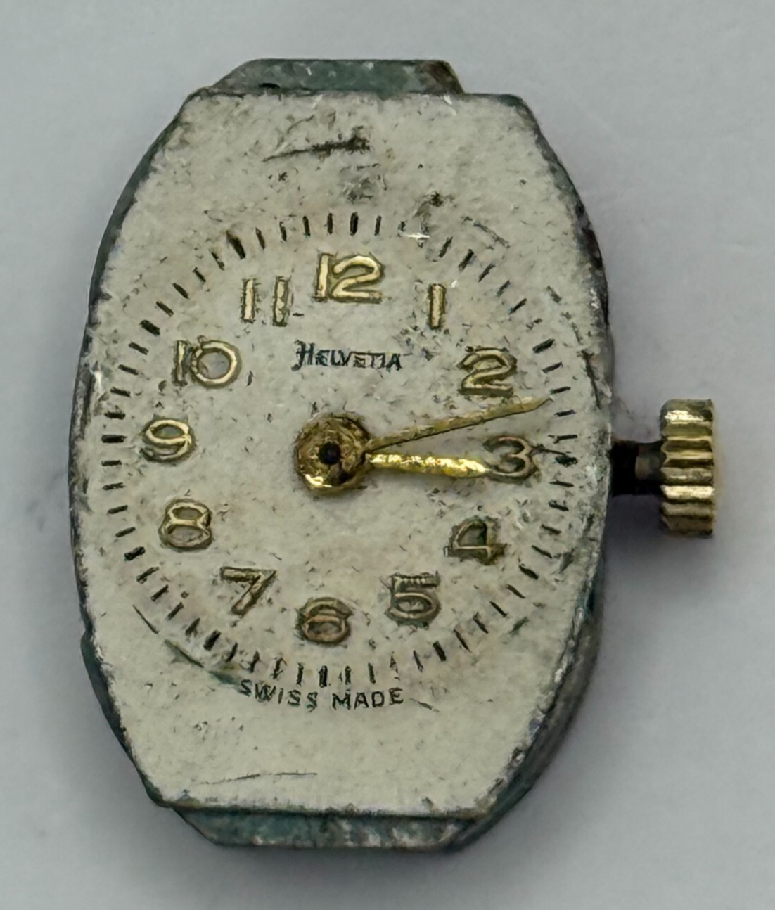 12.8mm Vintage Helvetia 105B Swiss Made Manual Wind Watch Movement PARTS REPAIR