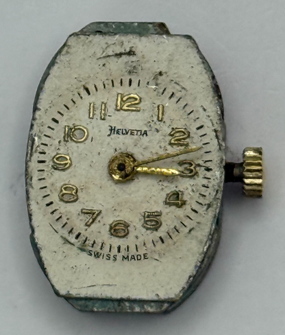 12.8mm Vintage Helvetia 105B Swiss Made Manual Wind Watch Movement PARTS REPAIR