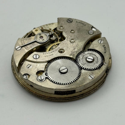 42.8mm Vintage Civic Watch Co 7 Jewels Swiss Hunter Pocket Watch Movement PARTS
