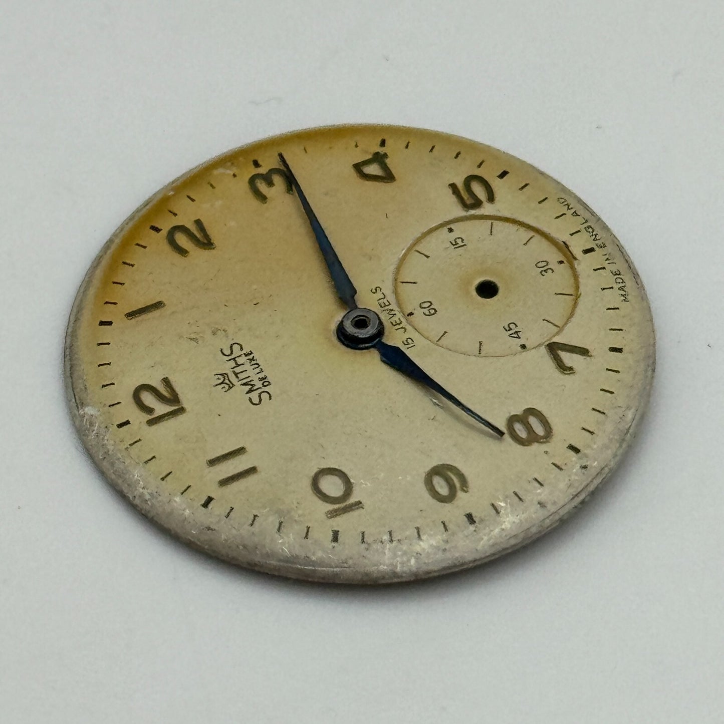 28.6mm Men's Smiths De Luxe Sub Seconds Dial Hands Manual Wind Made in England