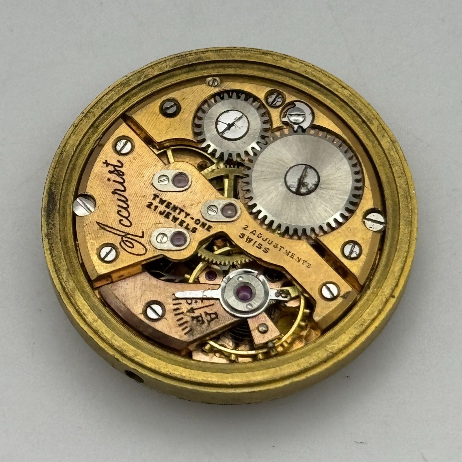 28.3mm Enicar A-R 410 Accurist Manual Wind Watch Movement Swiss Vintage PARTS