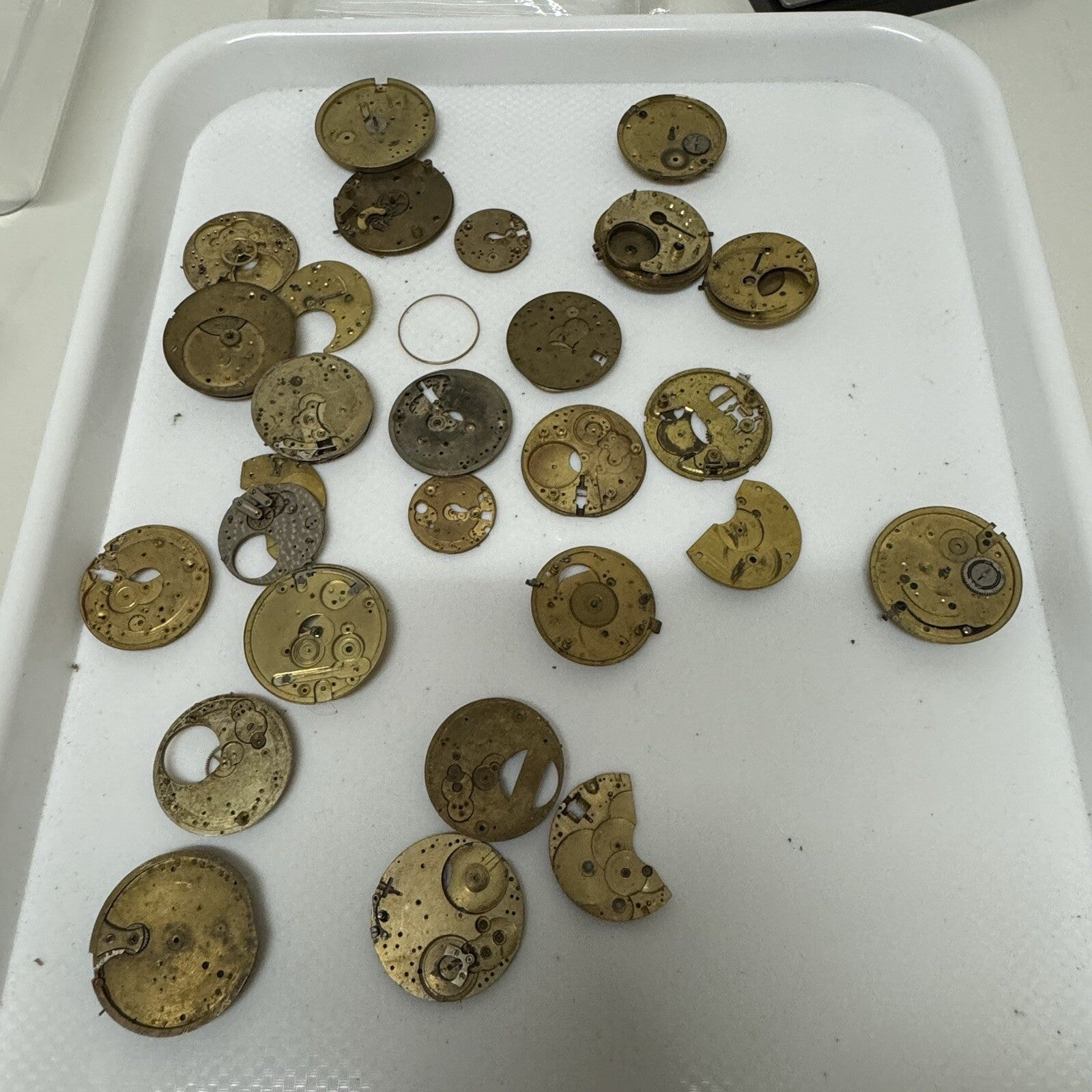 500 Grams Mixed Partial Pocket Watch Movements Watchmakers Job Lot Spares Parts