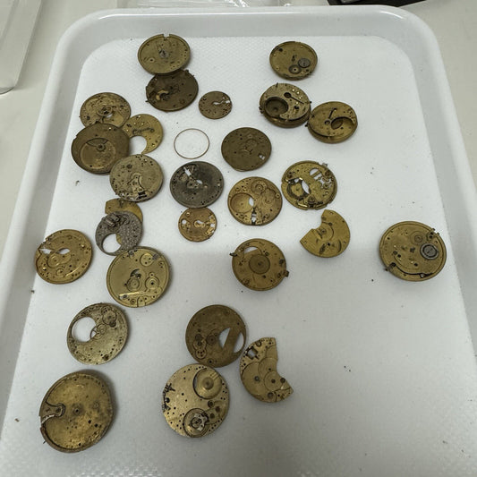 500 Grams Mixed Partial Pocket Watch Movements Watchmakers Job Lot Spares Parts