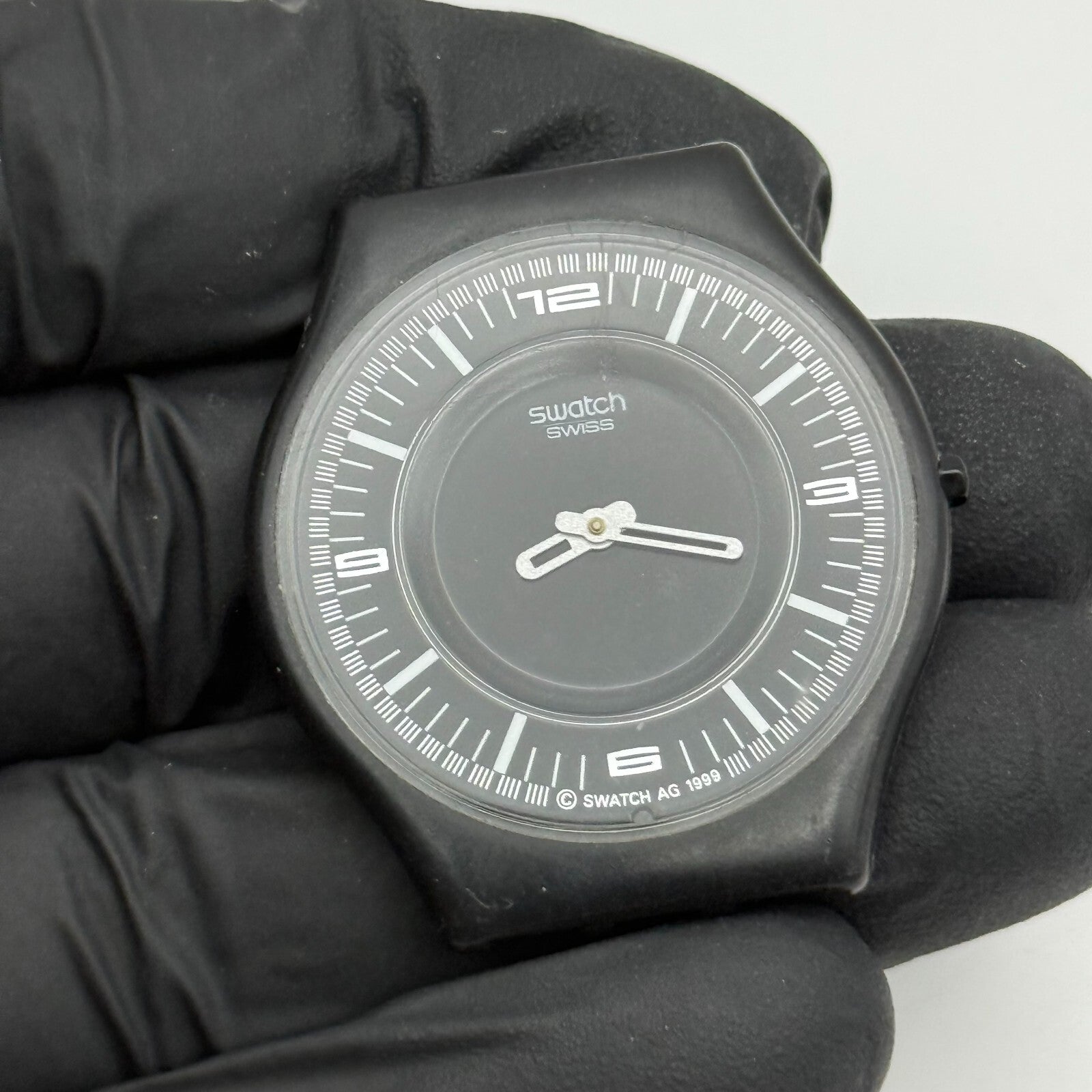 33mm Vintage 1999 Swatch SFB107G Noir De T Metal Watch UNTESTED PARTS REPAIR