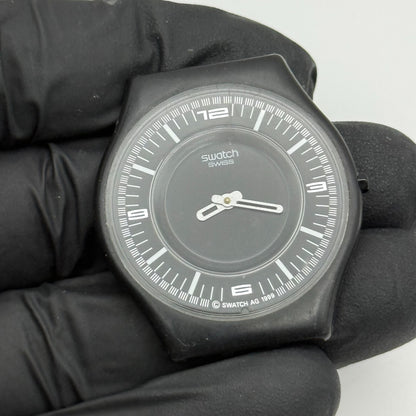 33mm Vintage 1999 Swatch SFB107G Noir De T Metal Watch UNTESTED PARTS REPAIR