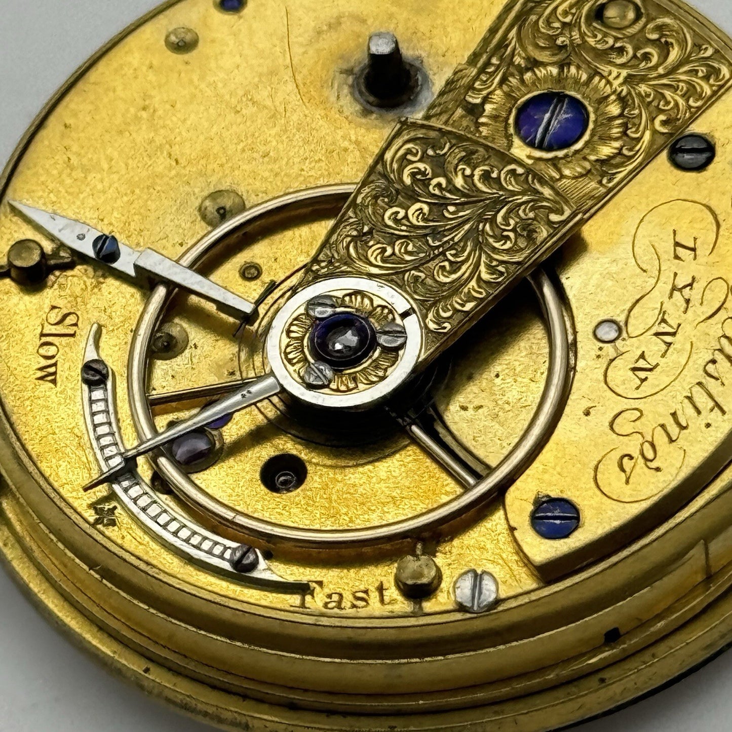 40.9mm R Hastings Lynn Damaged Balance Pocket Watch Movement FOR PARTS