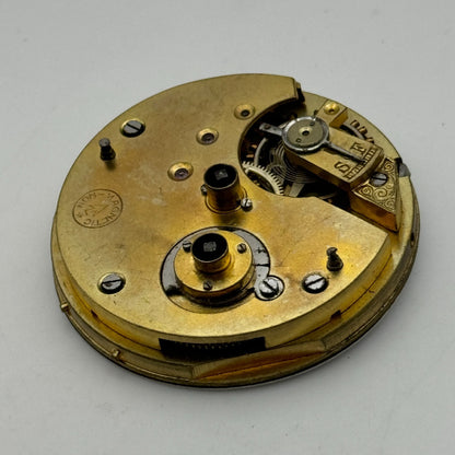45mm Antique Non Magnetic Balance Intact Key Wound Pocket Watch Movement PARTS