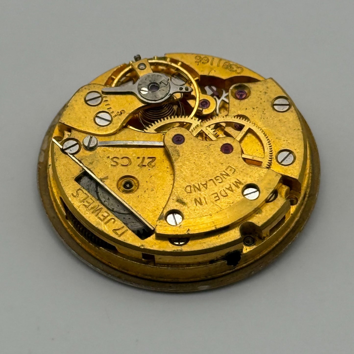 Smiths 27.CS. De Luxe Watch Movement Manual Wind Vintage Parts Repair 26.9mm