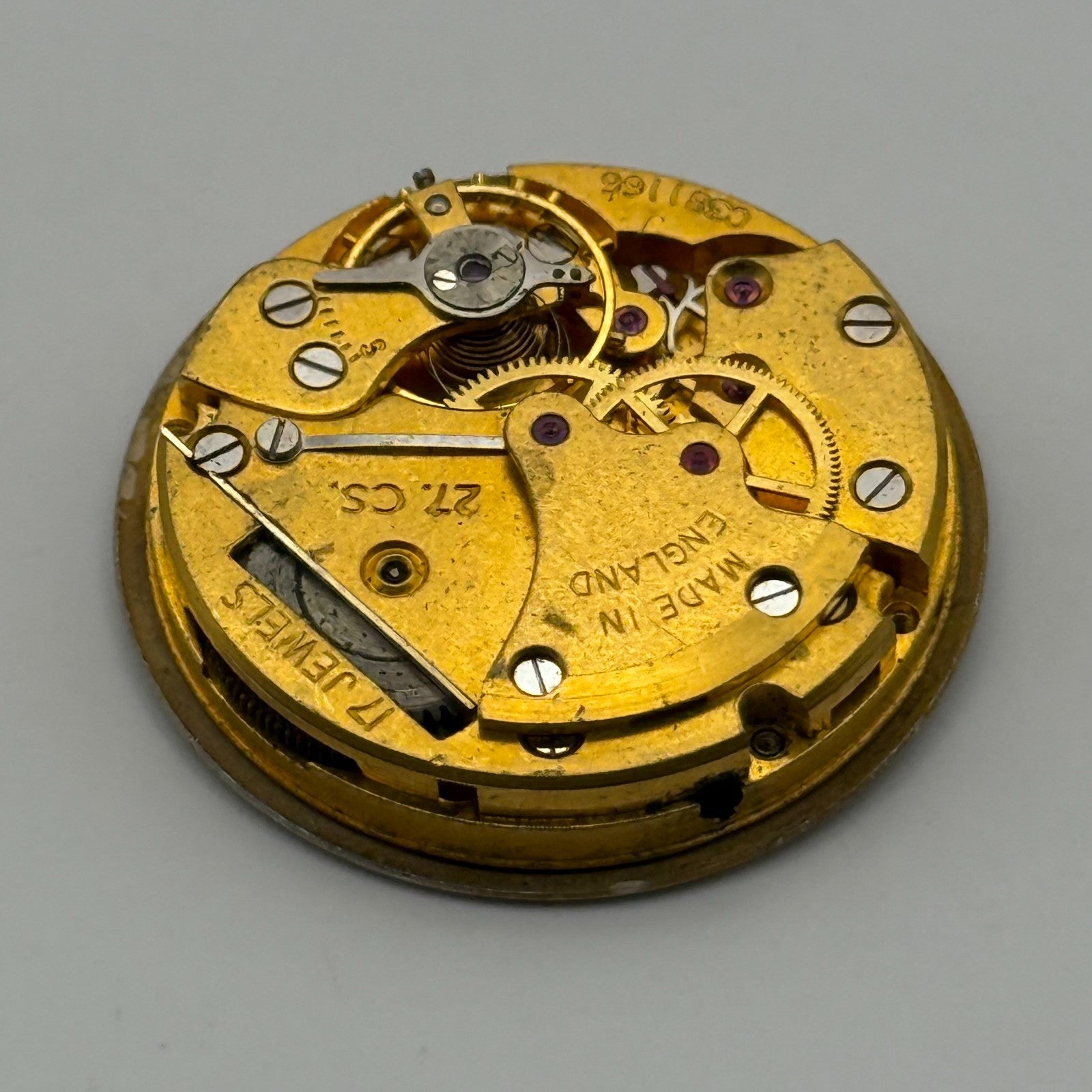 Smiths 27.CS. De Luxe Watch Movement Manual Wind Vintage Parts Repair 26.9mm