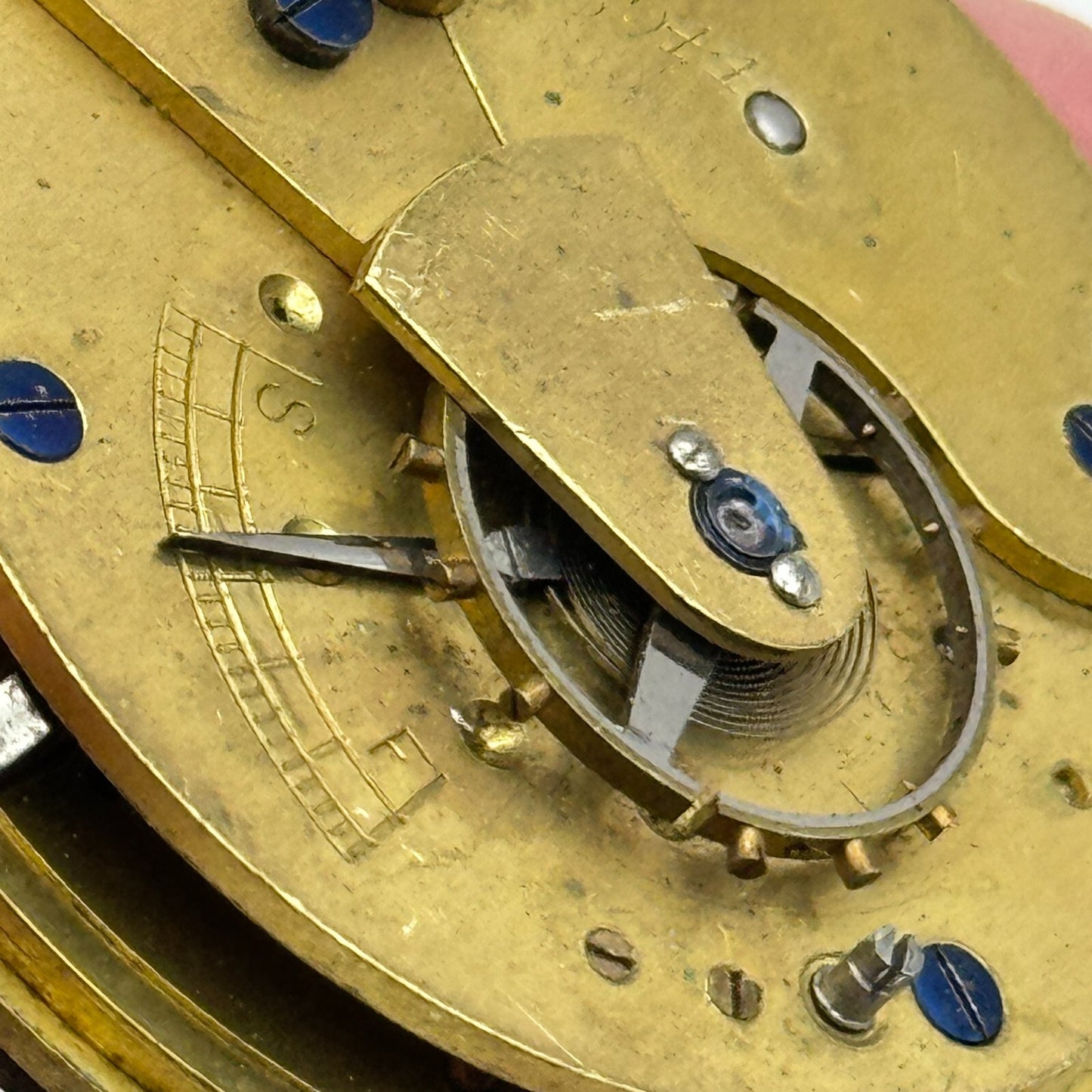 45mm Antique J W Johnston & Son Carlisle Key Wound Pocket Watch Movement PARTS